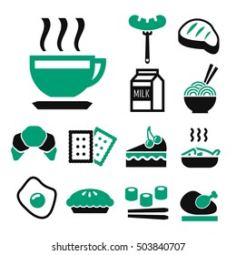 breakfast icon set