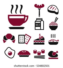 breakfast icon set