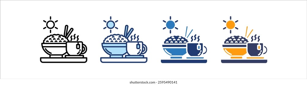 Breakfast Icon Set Multiple Style Collection
