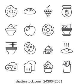 Ilustración vectorial de conjunto de iconos de desayuno