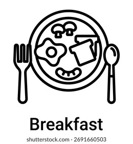 Icono de desayuno. Ilustración vectorial de ícono simple
