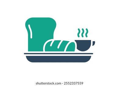 Breakfast icon. solid icon style. icon related to meal. food elements vector illustration