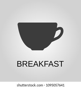 Breakfast icon. Breakfast symbol. Flat design. Stock - Vector illustration