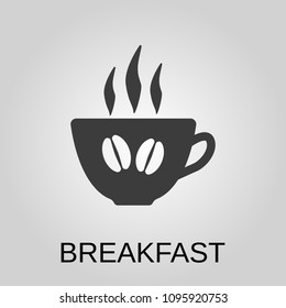 Breakfast icon. Breakfast symbol. Flat design. Stock - Vector illustration