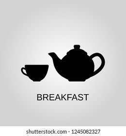 Breakfast icon. Breakfast symbol. Flat design. Stock - Vector illustration