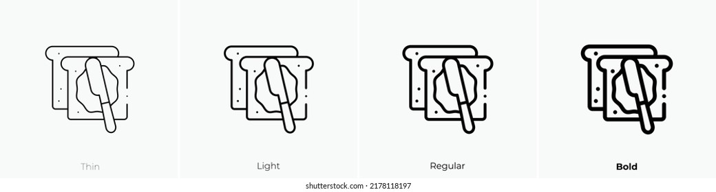 breakfast icon. Thin, Light Regular And Bold style design isolated on white background