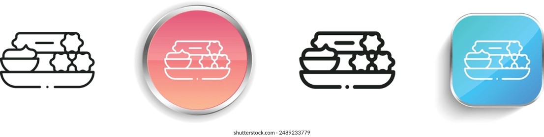 breakfast icon. Thin Linear, Regular and Button Style Design Isolated On White Background
