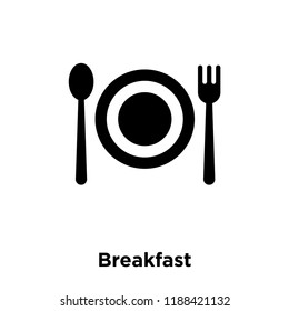 Breakfast icon vector isolated on white background, logo concept of Breakfast sign on transparent background, filled black symbol