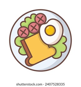 Breakfast icon vector on trendy design