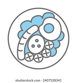 Breakfast icon vector on trendy design
