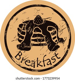 icono del vector del desayuno en estilo antiguo