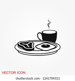 Breakfast icon. Vector symbol on a background
