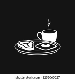Breakfast icon. Vector symbol on a background