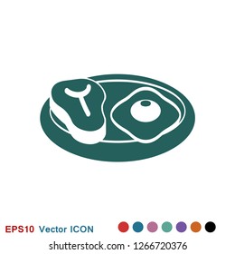 Breakfast icon. Vector symbol on a background
