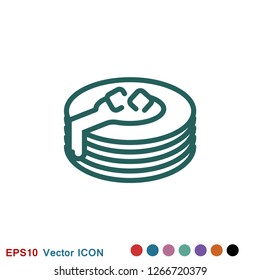 Breakfast icon. Vector symbol on a background