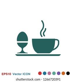 Breakfast icon. Vector symbol on a background