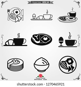 Breakfast icon. Vector symbol on a background