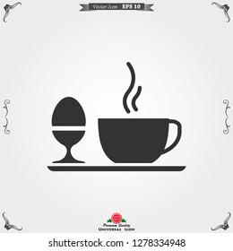 Breakfast icon. Vector symbol on a background