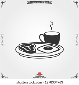 Breakfast icon. Vector symbol on a background