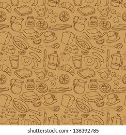 Breakfast icons background pattern