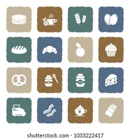Breakfast Icons. Grunge Color Flat Design. Vector Illustration.