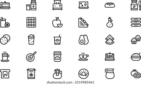 Breakfast icons High-Quality Vector Icons Collection with Editable Stroke. Ideal for Professional and Creative Projects.