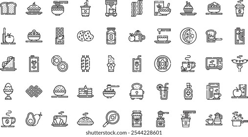 Breakfast icons High-Quality Vector Icons Collection with Editable Stroke. Ideal for Professional and Creative Projects.