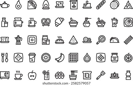 Breakfast icons High-Quality Vector Icons Collection with Editable Stroke. Ideal for Professional and Creative Projects