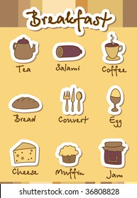 Breakfast Icons. Menu. Vector Template. For more images VISIT MY GALLERY.