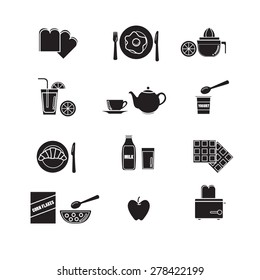 Breakfast icons set.