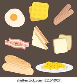 Breakfast icons set