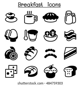 Breakfast icons set