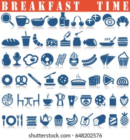 Breakfast icons set.