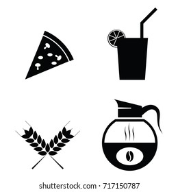 breakfast icons set