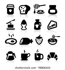 Breakfast Icons set elegant series