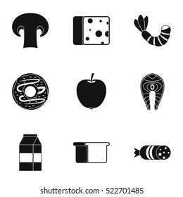 Breakfast icons set. Simple illustration of 9 breakfast vector icons for web