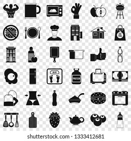 Breakfast icons set. Simple style of 36 breakfast vector icons for web for any design