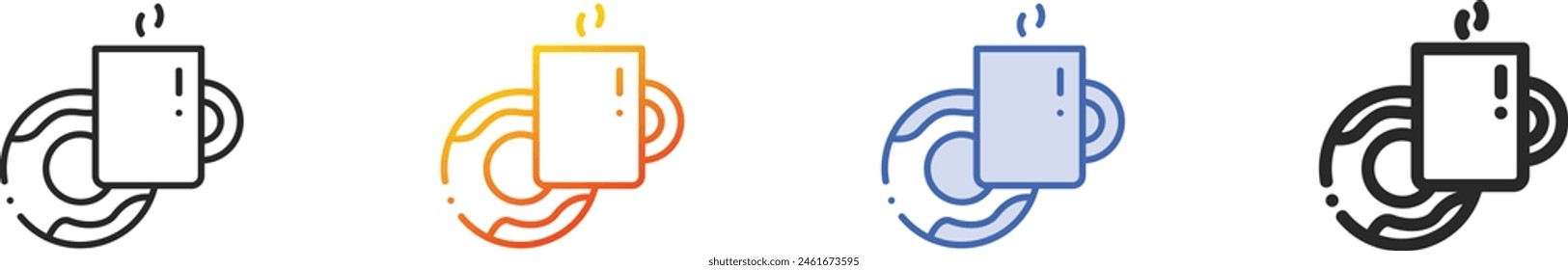 breakfast icon.Thin Linear, Gradient, Blue Stroke and bold Style Design Isolated On White Background