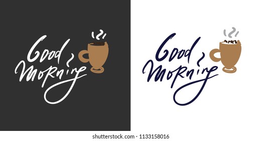 Breakfast illustration. Hand drawn posters for your design. Good morning. Coffee illustration 