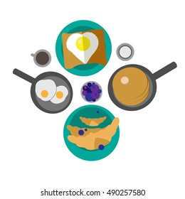 Breakfast illustration set. Vector background