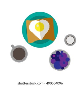 Breakfast illustration set. Vector background