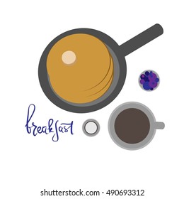 Breakfast illustration set. Vector background