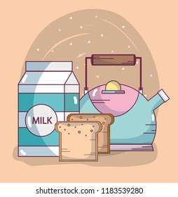 Breakfast ingredients cartoons