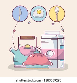 Breakfast ingredients cartoons