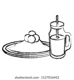 breakfast with juice fruit