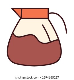 Frühstückskaffee frische Getränke-Linie und Vektorgrafik im Füllstil