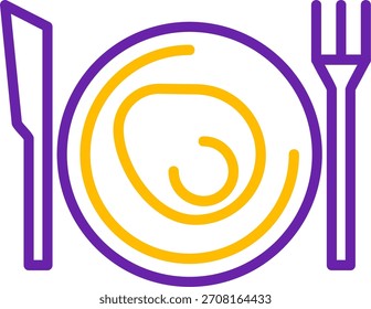 Línea de desayuno Diseño de icono de Vector de dos colores