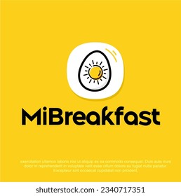 Breakfast logo design template. Healthy Breakfast vector logo design. fresh and tasty breakfast restaurant logo. Egg and sun breakfast design.