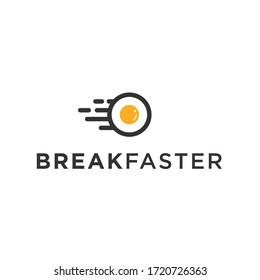 Breakfast Logo Design Vector Silhouette Illustration On White Background