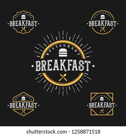 Breakfast logo set, for restaurant or cafe